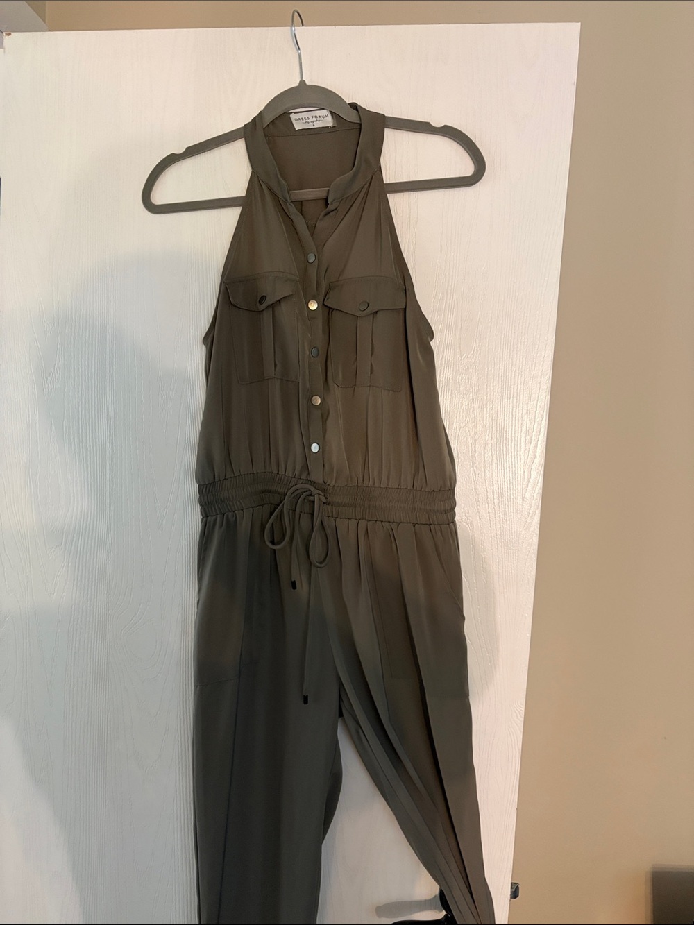 Dress Forum Olive Halter Utility Jumpsuit